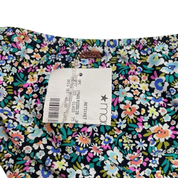 Raisins Sophia Ditzy Floral Print Ruffled Bikini Bottoms Black XS New Reticket - Picture 5 of 6